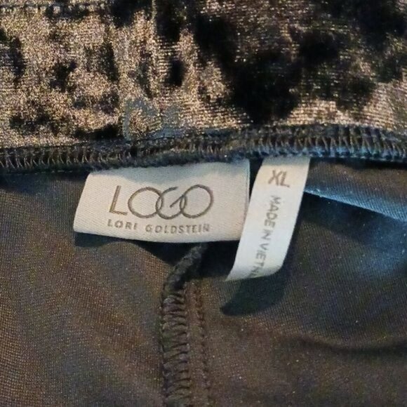 LOGO Lori Goldstein Womens Size XL Gray Velour Leggings Stretch Pull On Pants - Picture 6 of 7